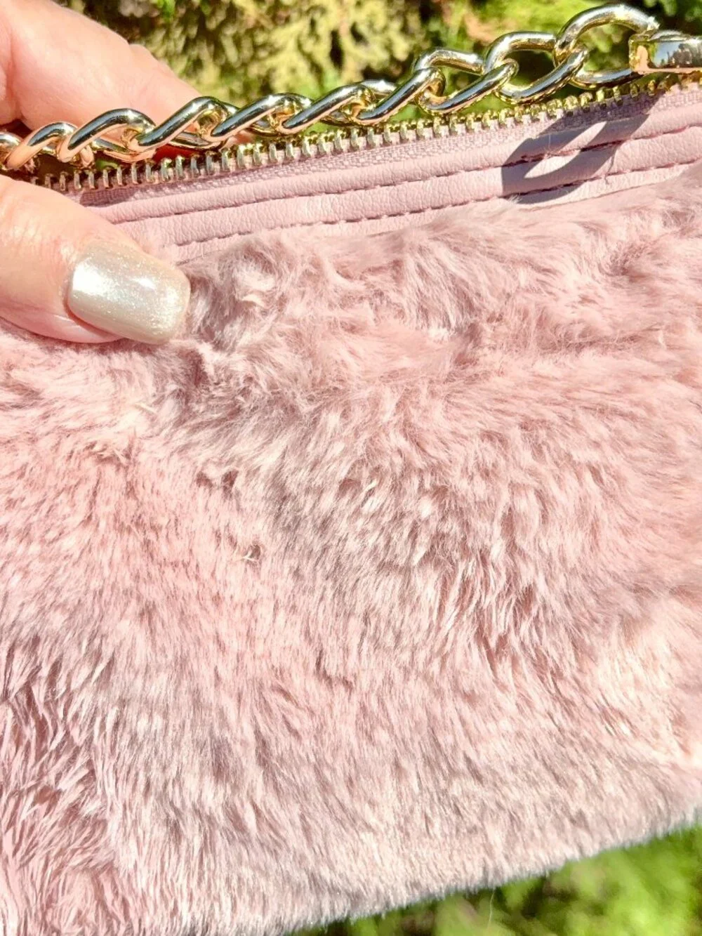 Juicy Couture Pink Fur Mini Bag Wristlet Scottie Dog Keychain Gift Set Bundle